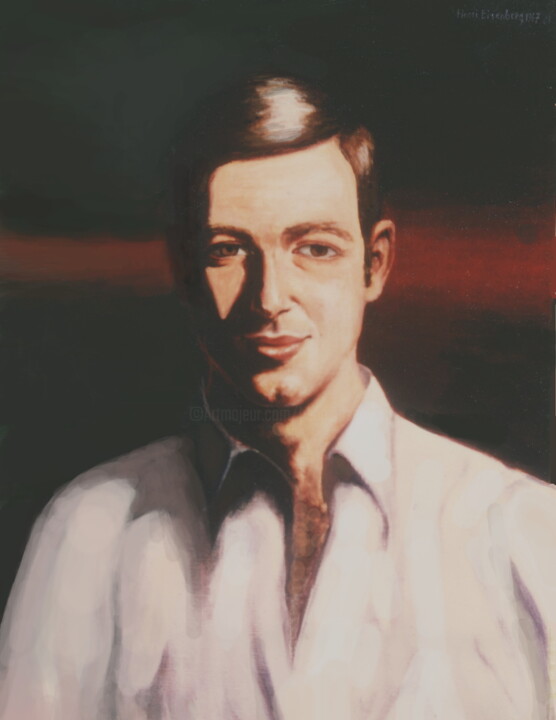 Painting titled "Maurice" by Henri Eisenberg, Original Artwork, Oil Mounted on Wood Stretcher frame