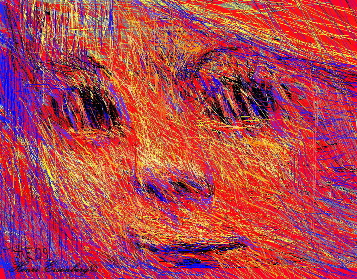 Digitale Kunst getiteld "Visage" door Henri Eisenberg, Origineel Kunstwerk, 2D Digital Work