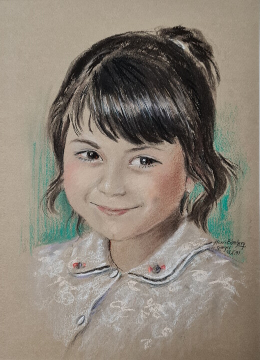 Peinture intitulée "Audrey" par Henri Eisenberg, Œuvre d'art originale, Pastel Monté sur Carton