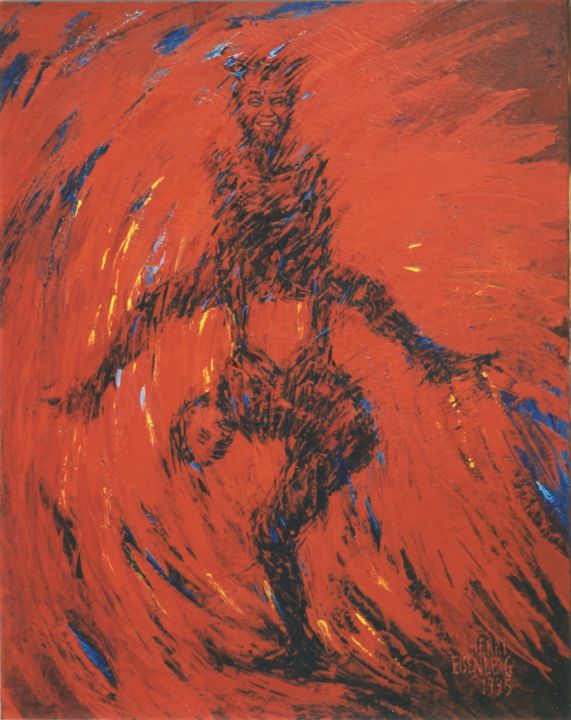 Картина под названием "Saute-mouton" - Henri Eisenberg, Подлинное произведение искусства, Акрил Установлен на Деревянная рам…