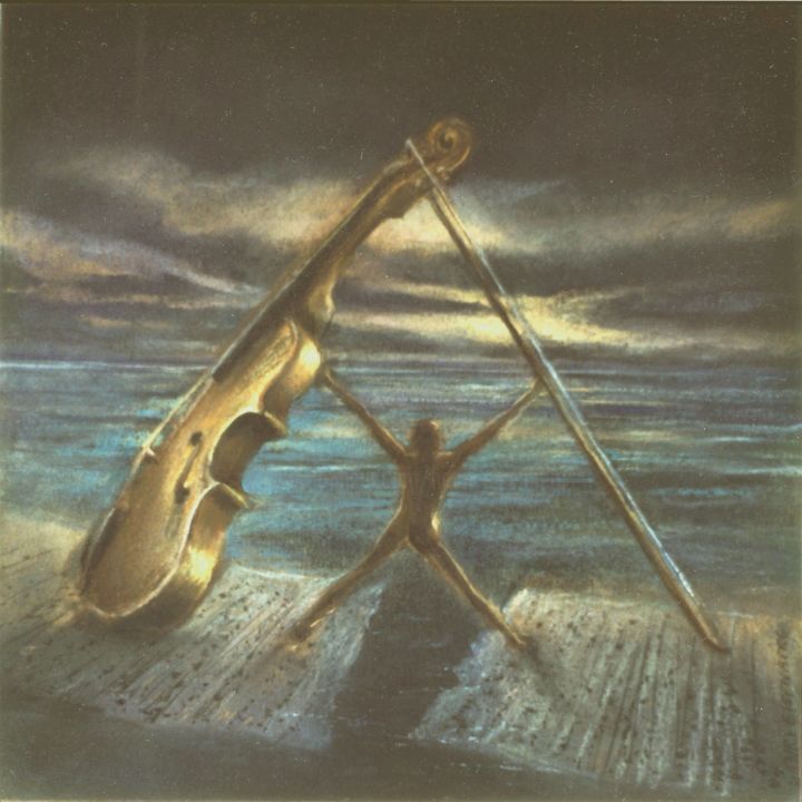 Painting titled "Le Violoncelle" by Henri Eisenberg, Original Artwork, Pastel