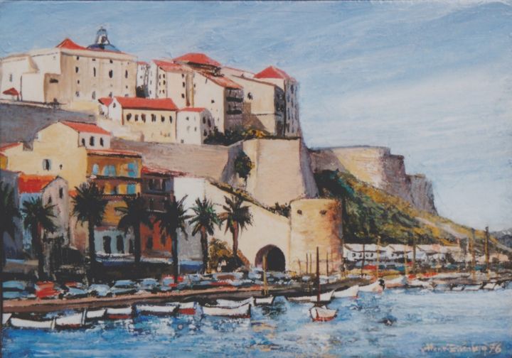Painting titled "Corse-Calvi-Citadel…" by Henri Eisenberg, Original Artwork, Acrylic