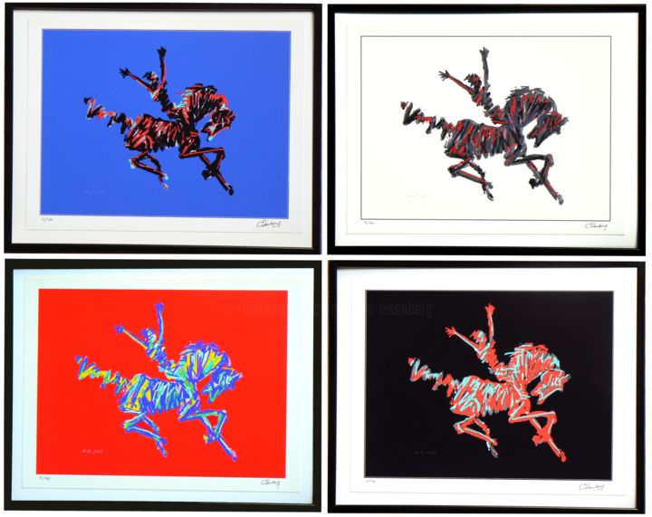 Arts numériques intitulée "Cavalier victorieux…" par Henri Eisenberg, Œuvre d'art originale, Peinture numérique