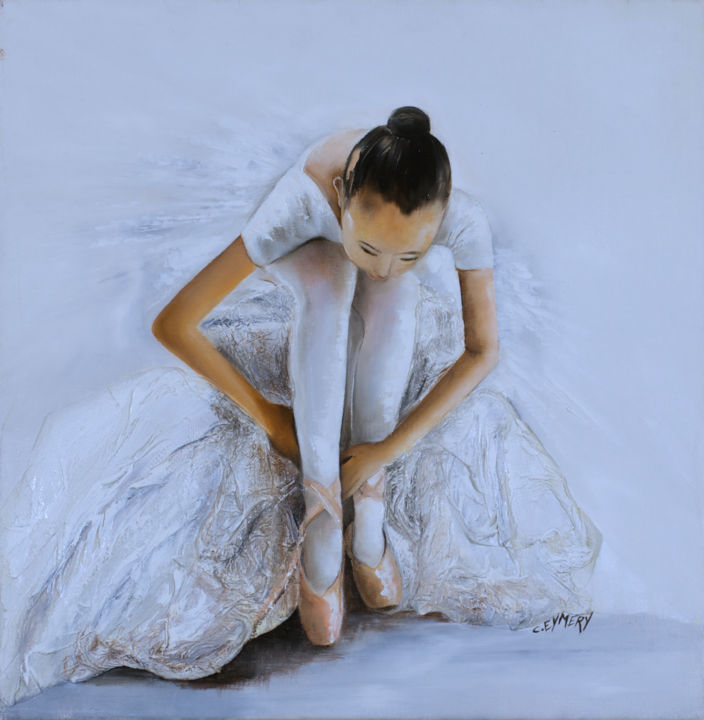 Painting titled "danseuse" by Claudine Eymery, Original Artwork, Oil