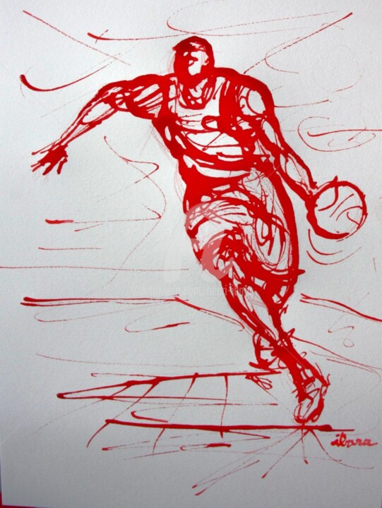 Dessin intitulée "basket-n-8-dessin-c…" par Henri Ibara, Œuvre d'art originale, Autre