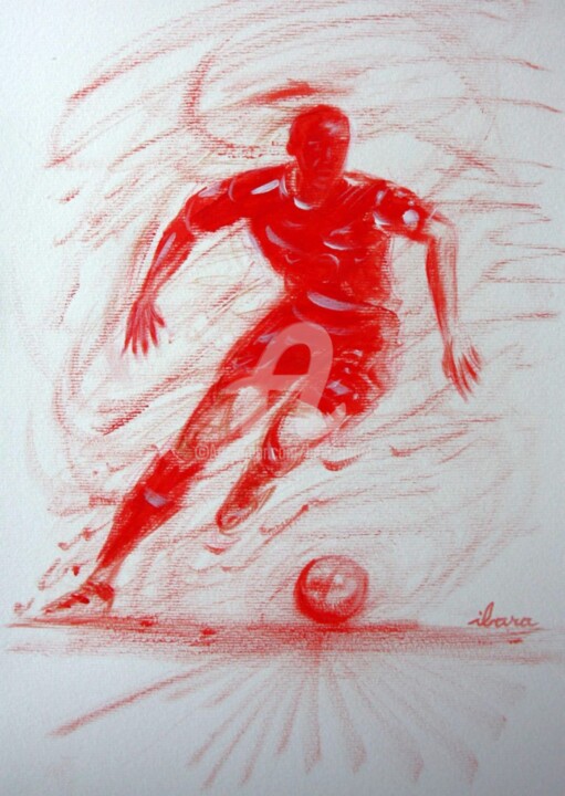Dessin intitulée "football-n-22-dessi…" par Henri Ibara, Œuvre d'art originale, Autre