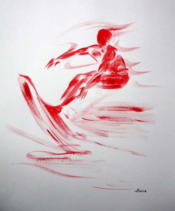 Schilderij getiteld "surf-n-2-dessin-cal…" door Henri Ibara, Origineel Kunstwerk, Acryl