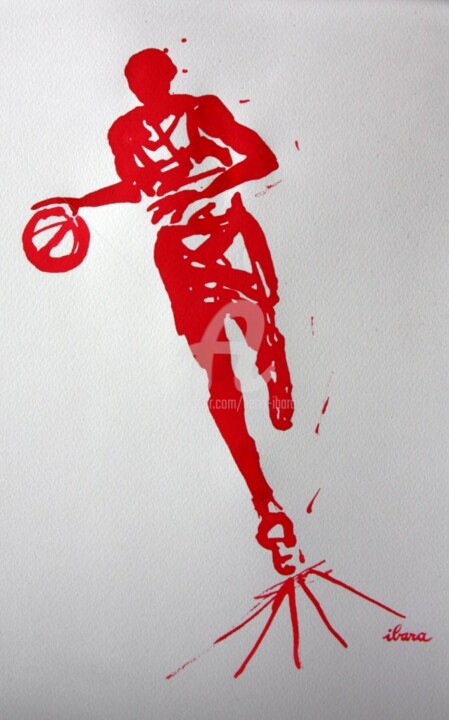 Drawing titled "basket-n-5-dessin-c…" by Henri Ibara, Original Artwork, Other