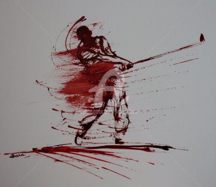 Drawing titled "golf-n-12-dessin-d-…" by Henri Ibara, Original Artwork, Ink