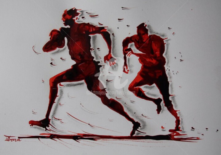 Drawing titled "rugby-n-34-dessin-d…" by Henri Ibara, Original Artwork, Ink