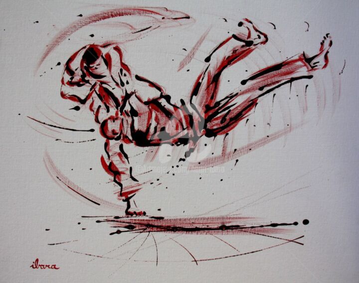 Painting titled "judo-n-8-peinture-r…" by Henri Ibara, Original Artwork, Acrylic