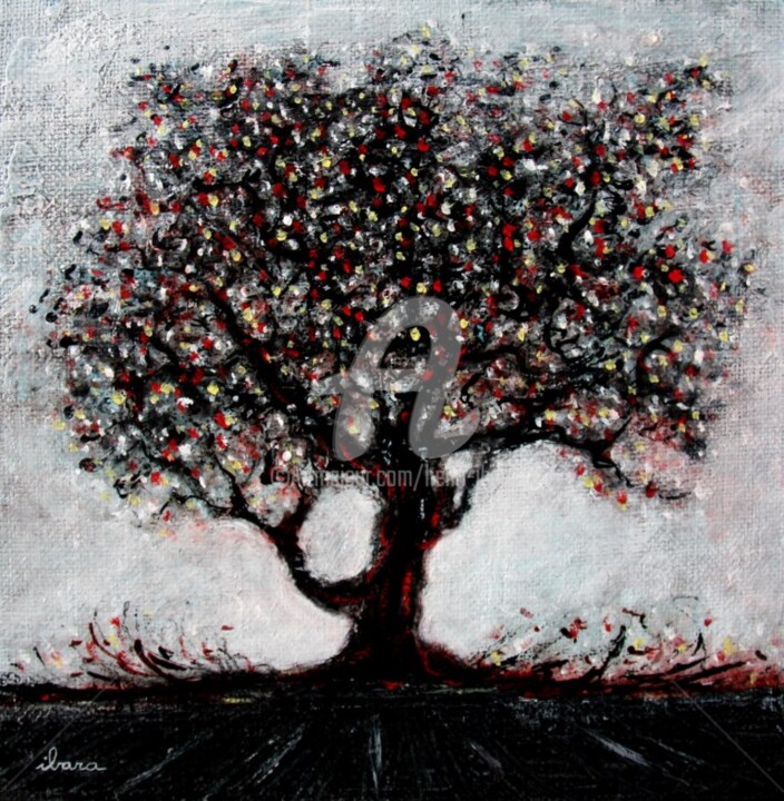 Peinture intitulée "esprit-de-l-arbre-n…" par Henri Ibara, Œuvre d'art originale, Acrylique