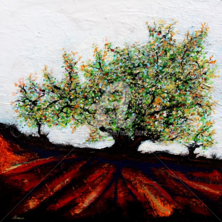 Painting titled "esprit-de-l-arbre-n…" by Henri Ibara, Original Artwork, Acrylic