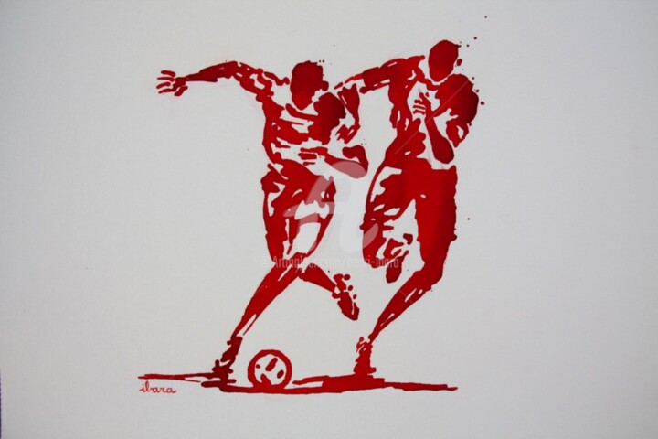 Drawing titled "football-n-82-dessi…" by Henri Ibara, Original Artwork, Ink