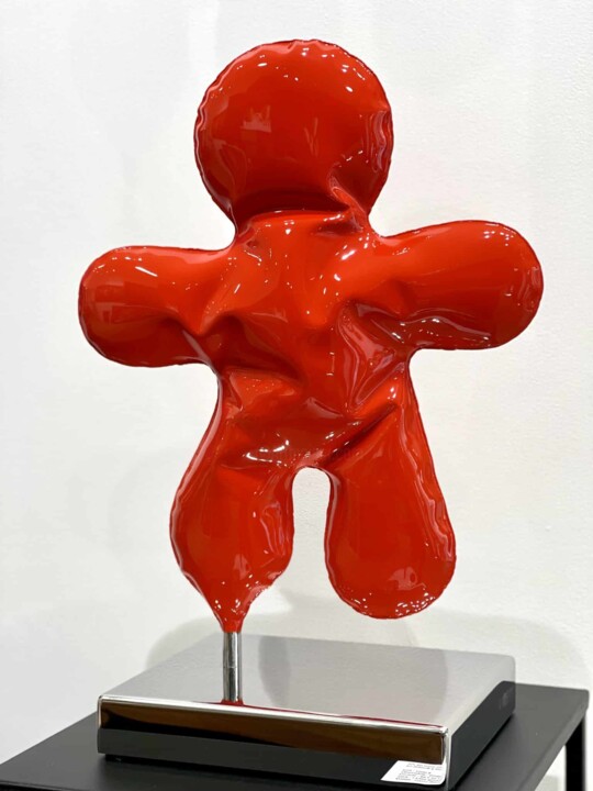 Sculpture titled "Petit Bonhomme laqu…" by Henri Iglesis, Original Artwork, Metals