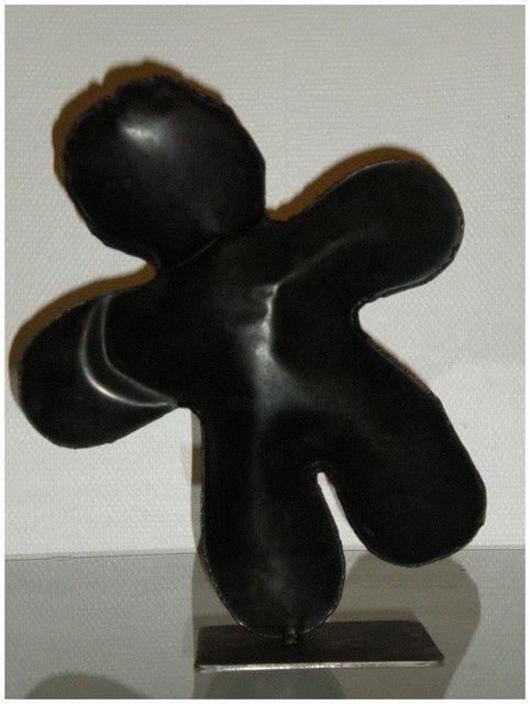 Sculpture titled "N°2 - Pti bonhomme" by Henri Iglesis, Original Artwork, Metals