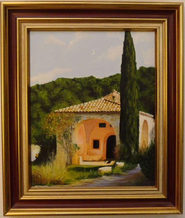 Painting titled "chapelle St-Jean du…" by Clarino, Original Artwork, Oil