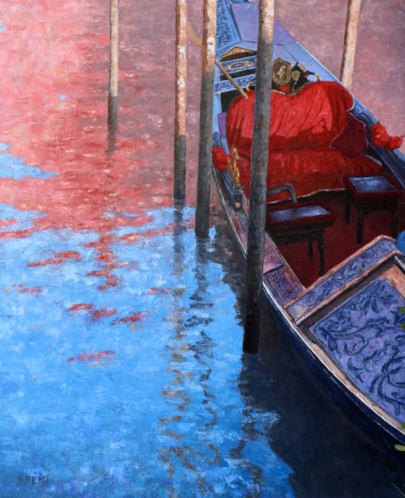 Pintura titulada "Reflets de Venise" por Henri Remi, Obra de arte original, Oleo