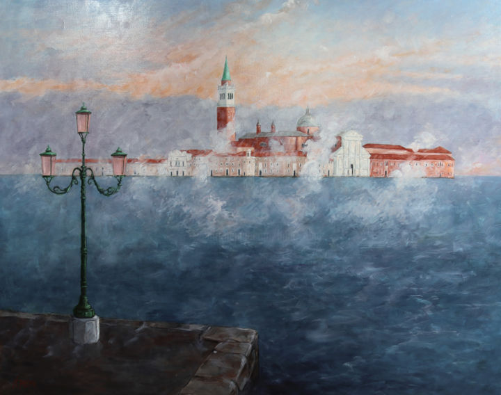 Peinture intitulée "San Giorgio Maggior…" par Henri Remi, Œuvre d'art originale, Huile