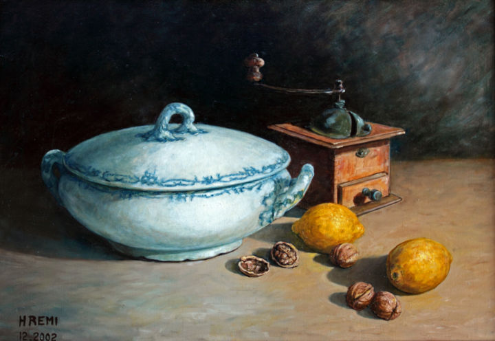 绘画 标题为“Vieille soupière et…” 由Henri Remi, 原创艺术品, 油