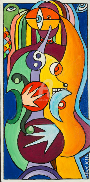 Malerei mit dem Titel "Feeling 2" von Henri Wojcik, Original-Kunstwerk, Acryl