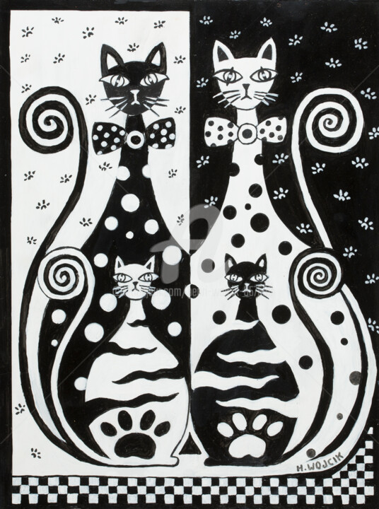 Peinture intitulée "PATTES DE CHAT" par Henri Wojcik, Œuvre d'art originale, Acrylique Monté sur Châssis en bois