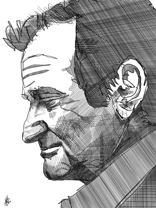 Digital Arts titled "Robin Williams" by Henri B, Original Artwork, Digital Painting