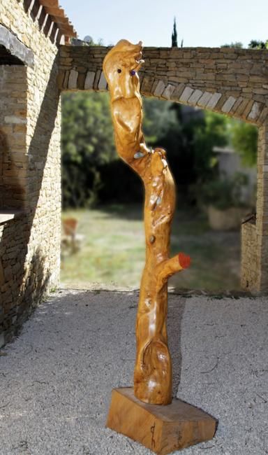 Sculpture titled "Galéjade" by Henri Degracia, Original Artwork, Wood