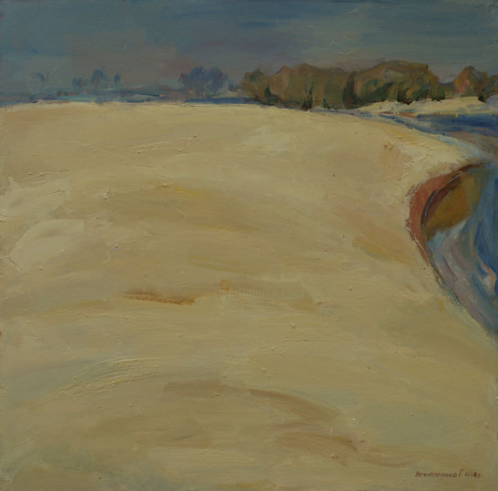 Malerei mit dem Titel "Sand" von Henrikh Hechiporenko, Original-Kunstwerk, Öl