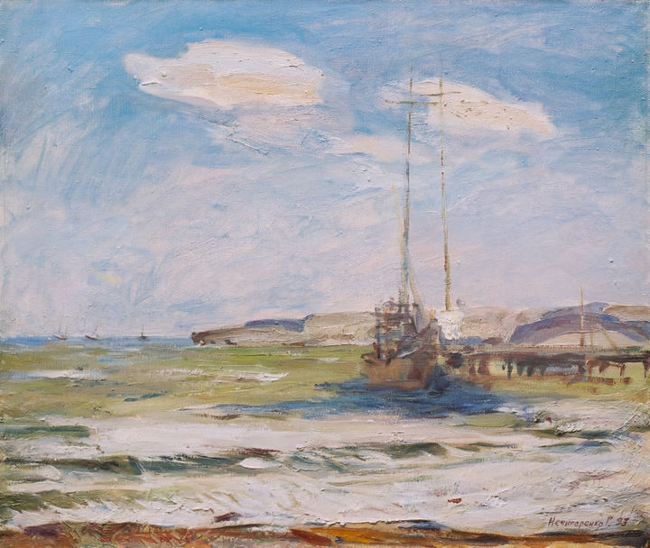 Painting titled "Azov sea" by Henrikh Hechiporenko, Original Artwork, Oil