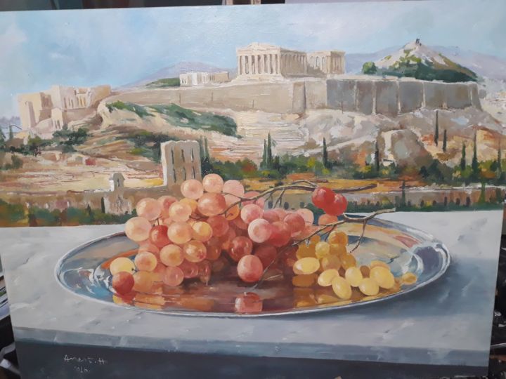 Peinture intitulée "stafili-akropoli.jpg" par Anest Haderi, Œuvre d'art originale