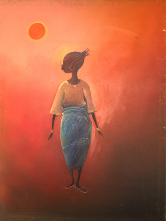 Картина под названием "henrimoweta-maiden.…" - Henri Moweta, Подлинное произведение искусства