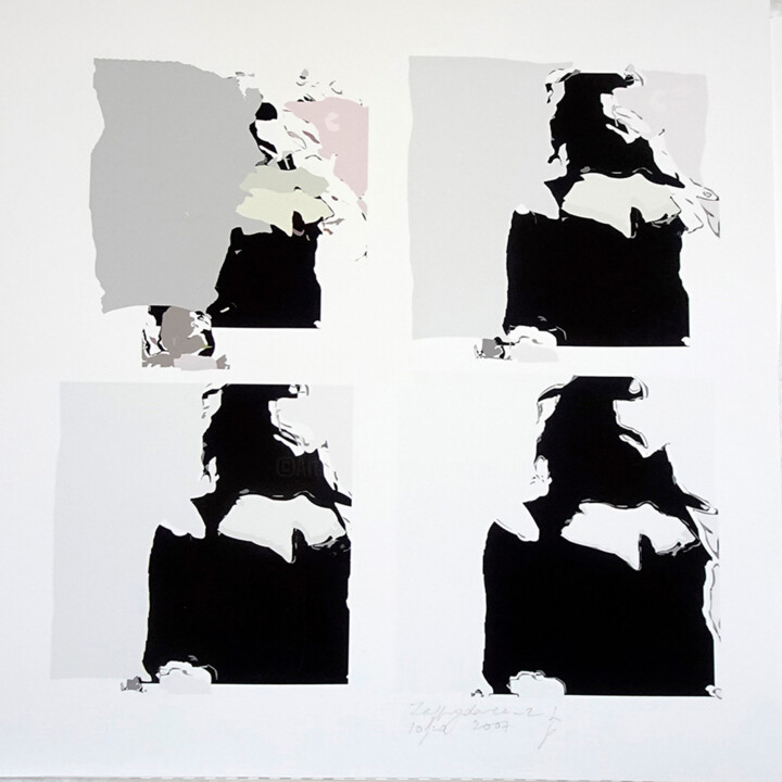 Gravures & estampes intitulée "Zapping Danse 2013 1" par Henry Pouillon, Œuvre d'art originale, Travail numérique 2D