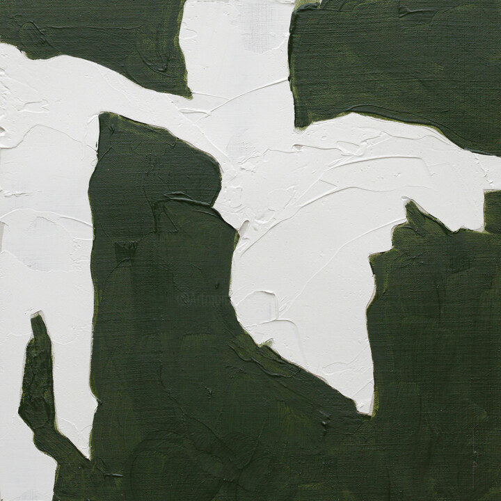 Peinture intitulée "les ombres (35)" par Henry Pouillon, Œuvre d'art originale, Huile Monté sur Autre panneau rigide