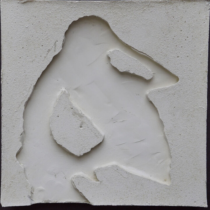 Skulptur mit dem Titel "les ombres (R13)" von Henry Pouillon, Original-Kunstwerk, Zement
