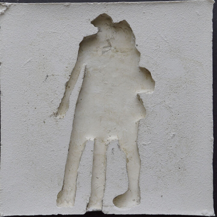 Skulptur mit dem Titel "les ombres (R22)" von Henry Pouillon, Original-Kunstwerk, Zement