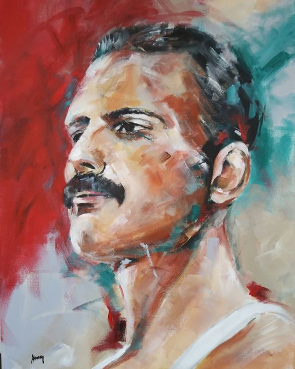 Painting titled "Freddie Mercury Que…" by Henryfinearts, Original Artwork, Acrylic