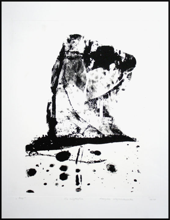 Dessin intitulée "Akt męski" par Henryka Wojciechowska, Œuvre d'art originale, Lithographie