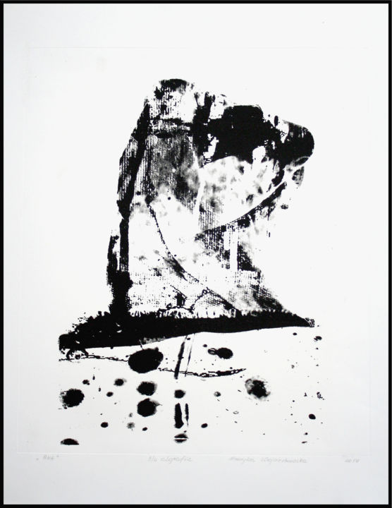 Zeichnungen mit dem Titel "Akt męski" von Henryka Wojciechowska, Original-Kunstwerk, Lithographie