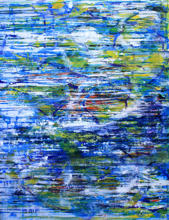 Картина под названием "Oddech lata 2" - Henryka Wojciechowska, Подлинное произведение искусства, Акрил Установлен на Деревян…