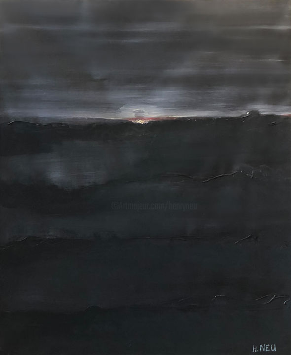 Peinture intitulée "Les plaines lunaires" par Henry Neu, Œuvre d'art originale, Huile