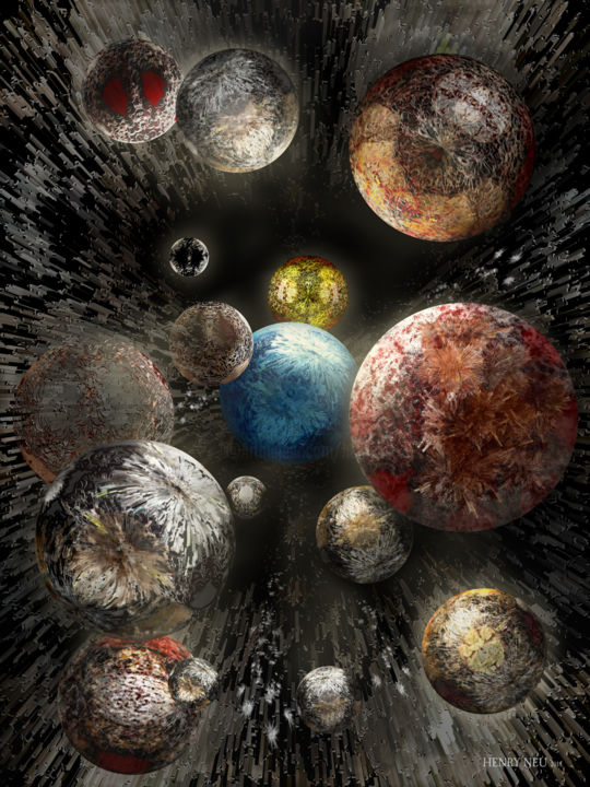 Arts numériques intitulée "Un autre univers" par Henry Neu, Œuvre d'art originale, Peinture numérique