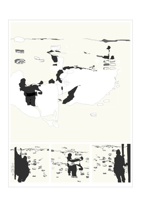 Gravures & estampes intitulée "BlockBerlin 2020 2" par Henry Pouillon, Œuvre d'art originale, Travail numérique 2D