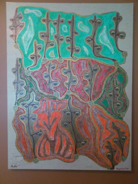 Painting titled "Organism" by Tuni, Original Artwork, Oil