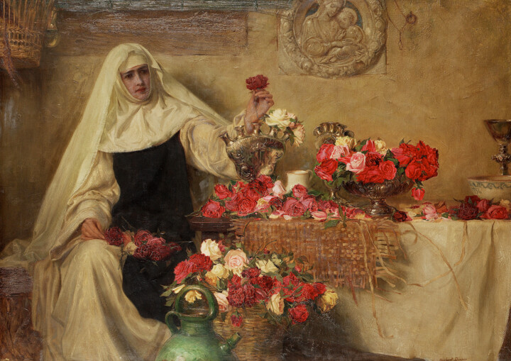 Painting titled "For Saint Dorothea'…" by Herbert James Draper, Original Artwork, Oil