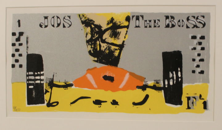 Dessin intitulée "Jos The Boss" par Herman Brood, Œuvre d'art originale