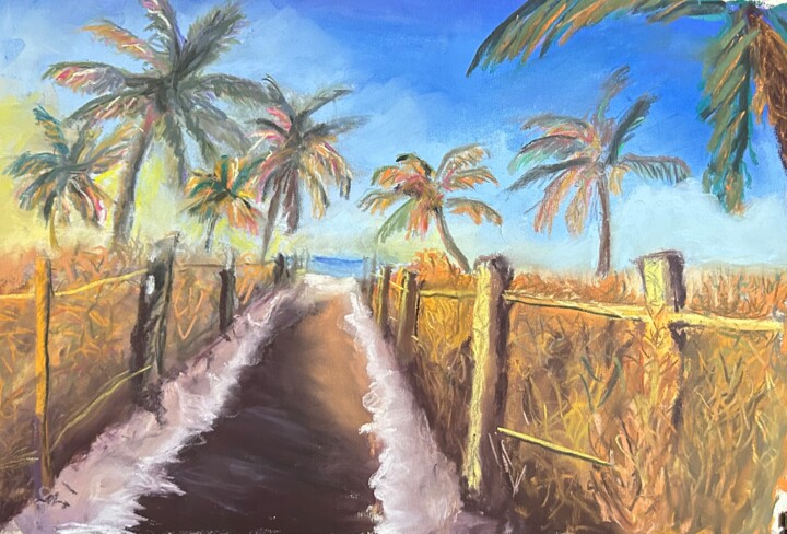 Painting titled "Entrance to a Relax…" by Herman Weinberg, Original Artwork, Pastel
