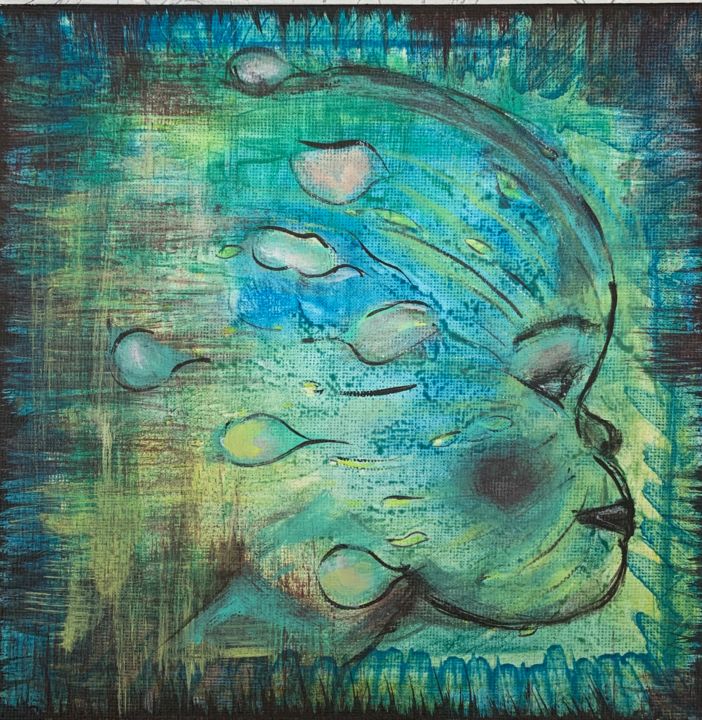 Painting titled "Green future?" by Hermine Anna Sammut, Original Artwork, Acrylic