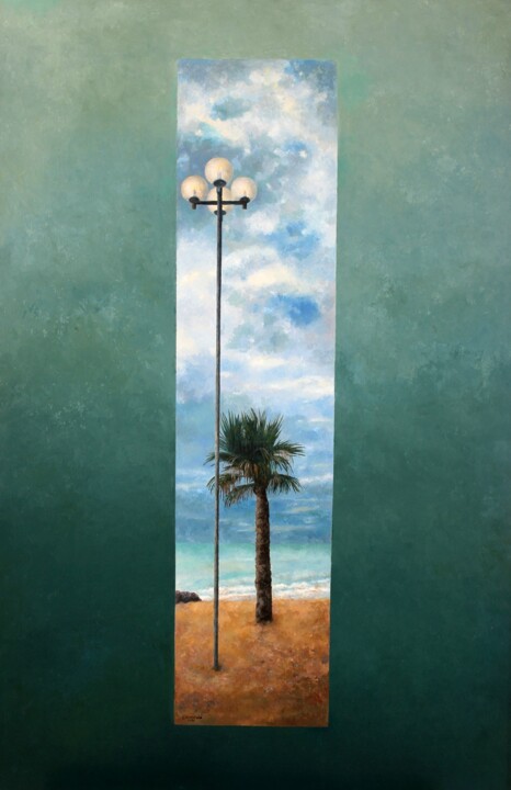 Pintura titulada "VENTANA AL MAR IX" por Hernández Consuelo, Obra de arte original, Oleo