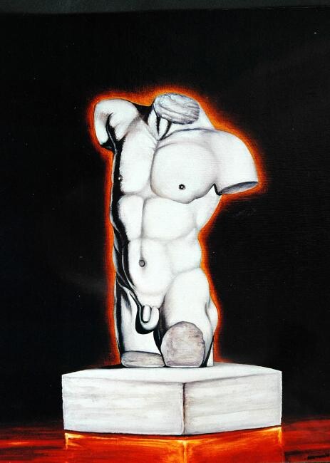 Painting titled "hombre" by Hernandiz, Original Artwork